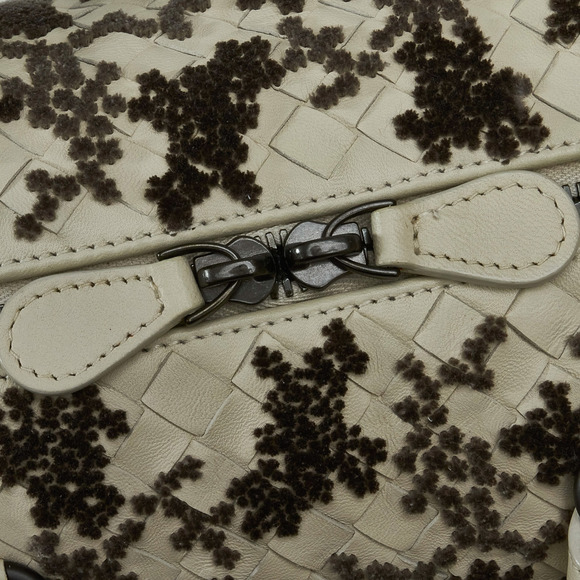 Pre-Loved Bottega Veneta In Mist Intrecciato Flocked Velvet Bouquet Duffel Bag - Picture 8 of 12